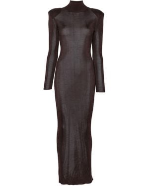 Self-Portrait Viscose Knit Maxi Dress - Brown