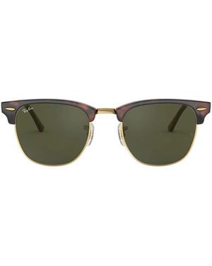 Ray-Ban Sonnenbrille Rb3016 W0366 Clubmaster Schildkröte/Grün G 15 Unisex - Braun