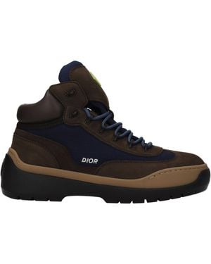 Dior Stivaletti Hiking Uomo Camoscio Marrone/Blu - Black