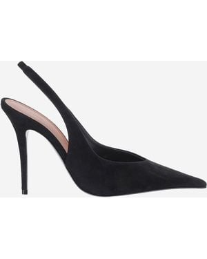 AMINA MUADDI Slingback Court Shoes Anok Suede - Blue