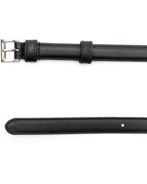 Prada Saffiano Slim Belt - Black
