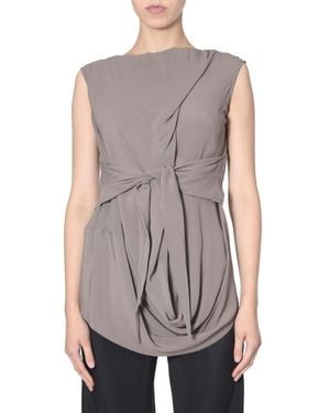 Rick Owens Solid Boat Neck Top - Gray