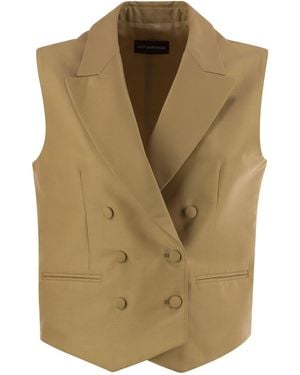 MVP WARDROBE MVP -Garderobe Doppelbrust Baumwolle und Seidenweste - Natur