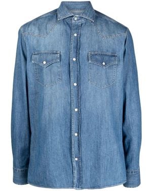 Brunello Cucinelli Jeanshemd Mit Knöpfen - Blau