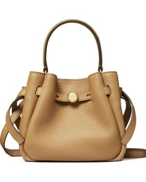 Tory Burch Romy Mini Leather Bucket Bag - Natural