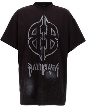 Balenciaga 'Metal Bb Stencil' T-Shirt - Black