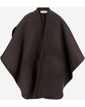 Niccolò Pasqualetti Wool And Cashmere Cape With Pockets - Black