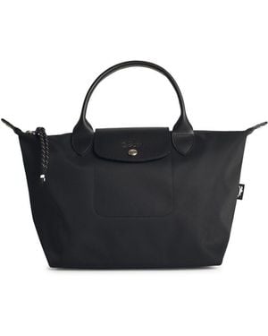 Longchamp Tasche mit 'S Le Pliage Energy'-Griff aus schwarzem, recyceltem Tela