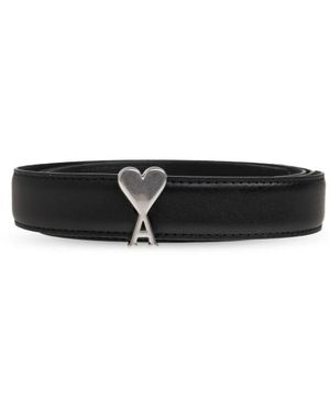 Ami Paris Ceinture Boucle De Coeur 25 Mm - Negro
