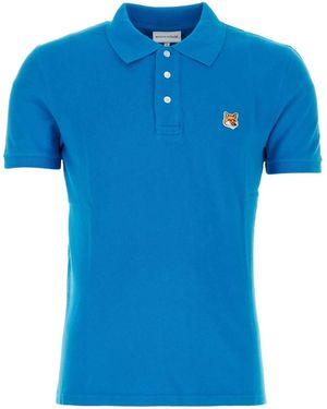 Maison Kitsuné Piquet Polo Shirt - Blue