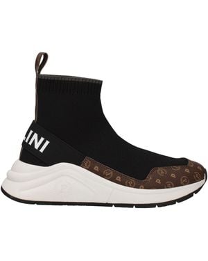 Pollini Damens Sneakers Stoff Braun/Schwarz