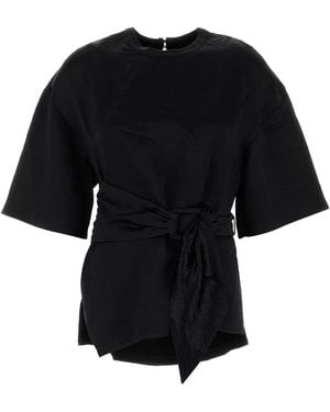 Nanushka Satin Besia T-Shirt - Black