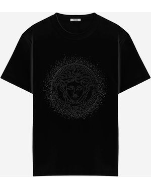 Versace Medusa Cotton T Shirt - Black