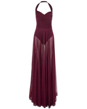 Norma Kamali Cayla Draped Dress - Purple