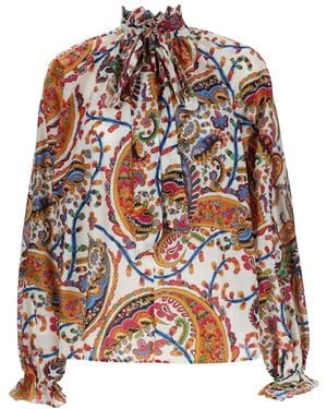 Etro Paisley Print Tie-Neck Blouse - Multicolour