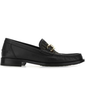 Fendi O'lock Ff Canvas & Leather Loafer - Black