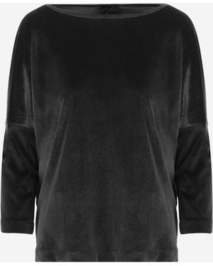 F.it Jersey de terciopelo elástico de manga larga - Negro