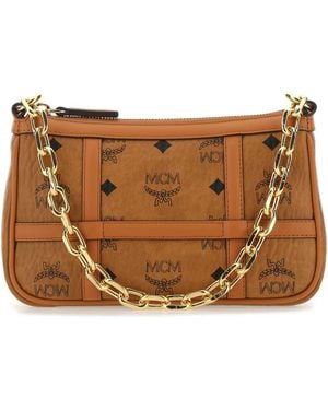 MCM Leather Mini Aren Handbag - Brown