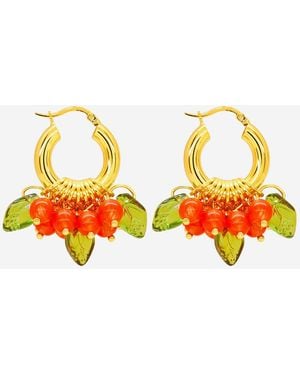 Annele Lingonberry Beret Earrings - Metallic