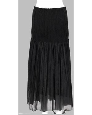 Paloma Wool Sheer Pleated Tiered Maxi Skirt - Black