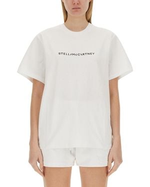 Stella McCartney T-Shirt With Bold Logo - White