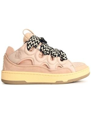Lanvin 'Curb' Pink Lear Blend Sneakers - Natur