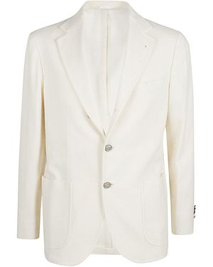 Sartorio Napoli Chaqueta de lana de pecho de - Blanco