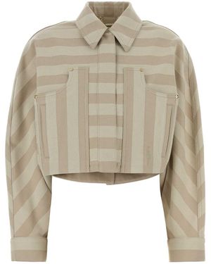 Fendi Embroidered Drill Jacket - Natural