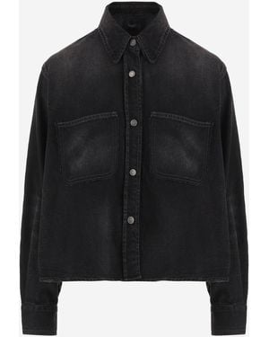 Haikure Shirt Cotton Denim - Black