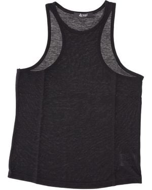 LA ROSE Light Jersey Cotton Cropped Tank Top - Black