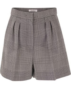 Max Mara Mxmagoraio Prince Of Wales-short Van Pure Scheerwol - Grijs