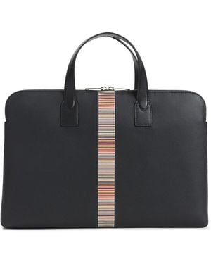 Paul Smith Sac à main à rayures signature - Noir