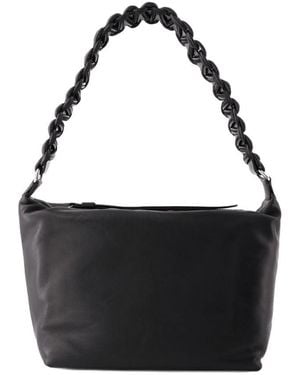 Kara Hobo Lattice Xl Tas Leer Zwart