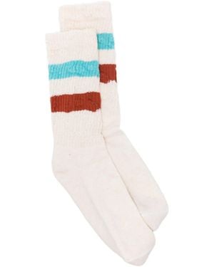 Golden Goose Socks High Rib/Stripes/Ripped - White