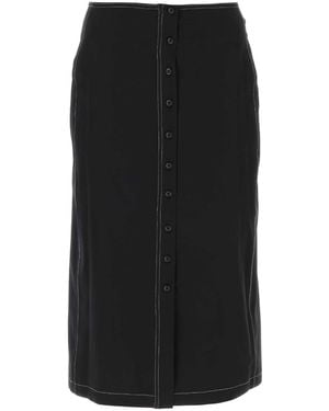 スカート LOW CLASSIC SS23 Black crepe skirt (LOW23SMSK030 BLACK) Low Classic Knee-length skirts for Women | Online Sale up to