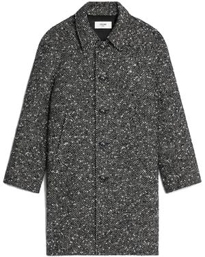 Celine Céline Camden Wool Tweed Mantel - Grau