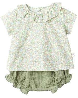 Teddy & Minou T Shirt With Shorts Set - Green