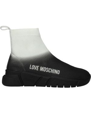 Love Moschino Trainers Donna Tessuto Nero/Bianco Sporco - Black