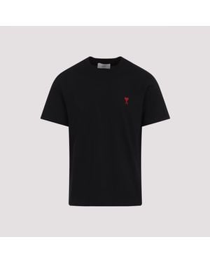 Ami Paris Camiseta roja clásica de Ami - Negro