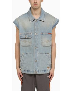 Martine Rose Multi-Pocket Denim Waistcoat - Blue