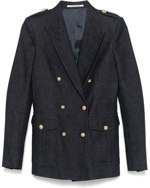 Tagliatore Heather Wool Double-Breasted Jacket - Blue