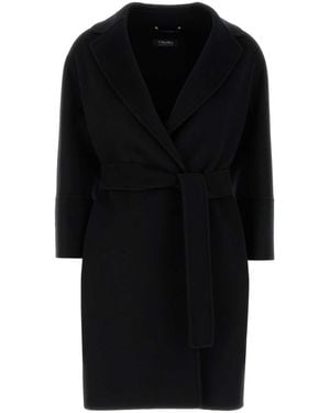 Max Mara Wool Arona Coat - Black