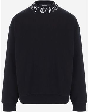 Just Cavalli Sudadera de algodón con logo de - Azul