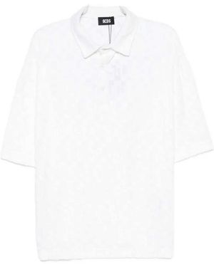 Gcds Badstof Polo Met Jacquardlogo - Wit