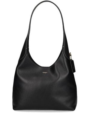 COACH Brooklyn 28 Leather Hobo Bag - Black