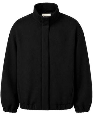 Dries Van Noten Bomberjack Van Wolmix Met Hoge Kraag - Zwart