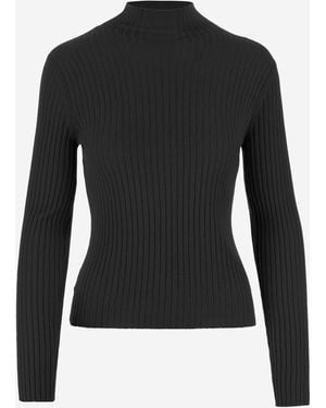 arch4 Cashmere Geribbelde Trui - Zwart