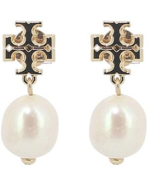 Tory Burch Kira Ohrringe mit Perlen - Weiß
