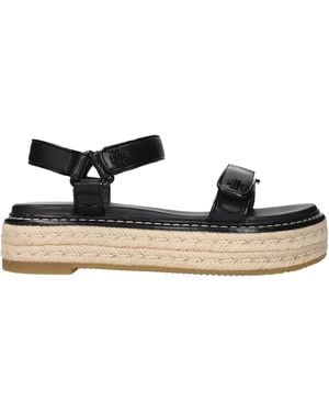 Tory Burch Leather Sandals - Black