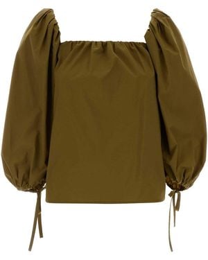 Saint Laurent Jersey Blouse - Green